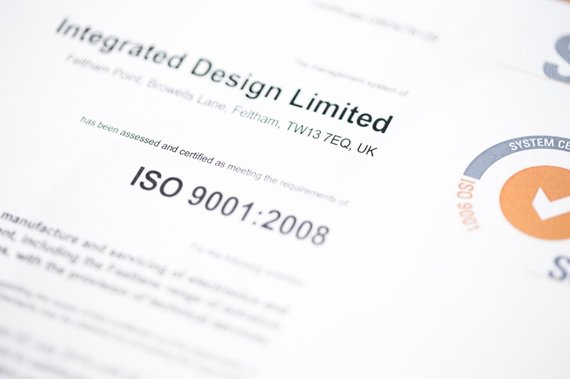 ISL 9001:2008 standards certificate to IDL Fastlane entrance control security turnstiles