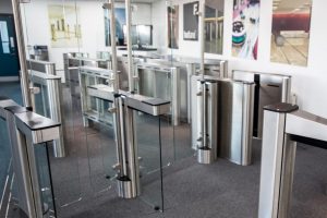 Fastlane entrance control security turnstile produt range in demo suite