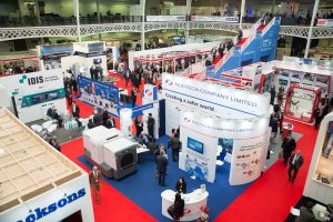 View over Security Expo 2016 stands and people
