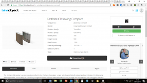 BIM Object web page with Fastlane Glasswing speedgate turnstile on screen
