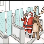 Fastlane turnstiles Christmas illustration